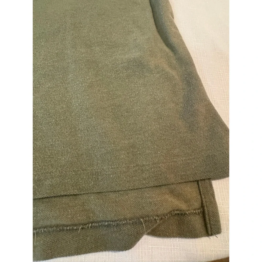 Polo Ralph Lauren Mens Large Olive Green Short Sleeve Pique Polo Shirt Red Pony